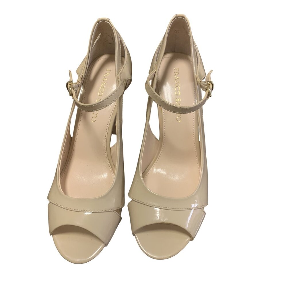 NWOT Franco Sarto Peep Toe Strappy Cork Heels Size 8.5